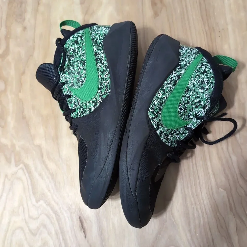 Nike Team Hustle D 9 DIGI (GS) Sz 7Y Kids‎ Black/Green Boys Sneaker DC1992 001